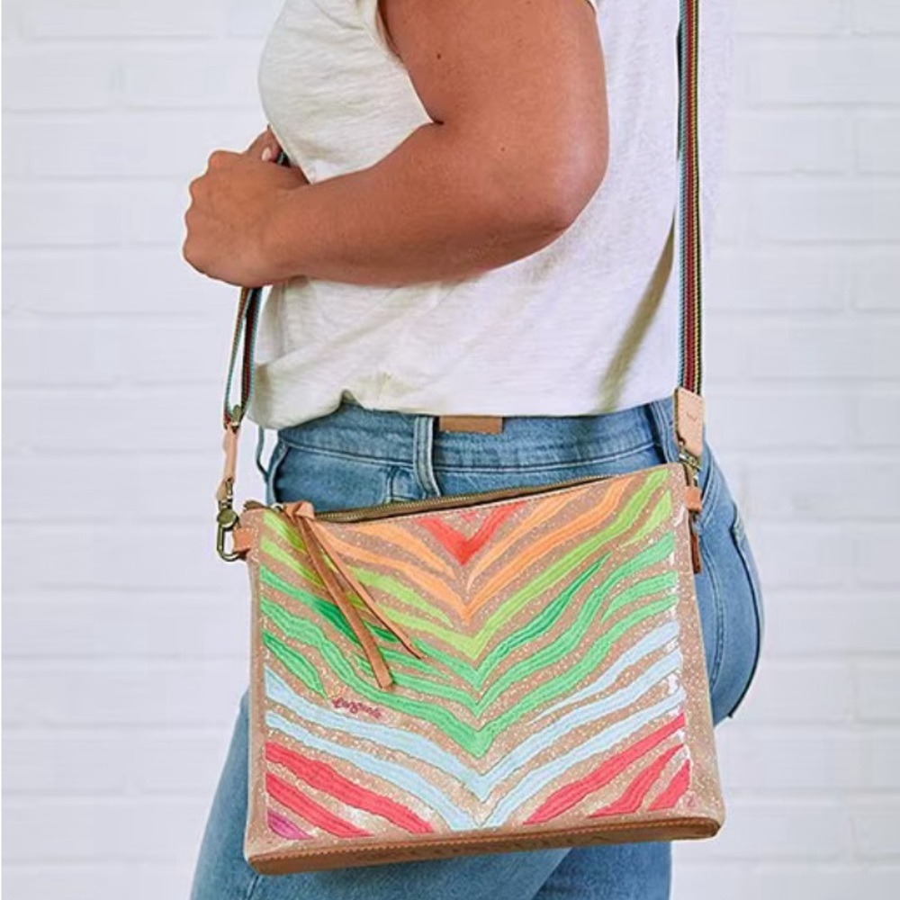 Consuela Veronica Downtown Glitter Embroidered Crossbody Bag NWT